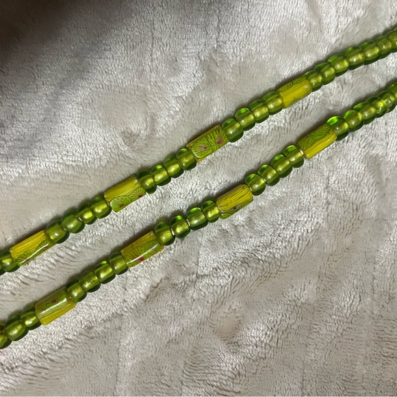 African Trade~Venetian Vintage (1760-1790) Millefiori Lime Green Glass Beads - Picture 14 of 16